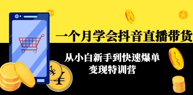 一个月学会抖音直播带货：从小白新手到快速爆单变现特训营(63节课)-创享网