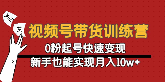 视频号带货训练营：0粉起号快速变现，新手也能实现月入10w+-副创网