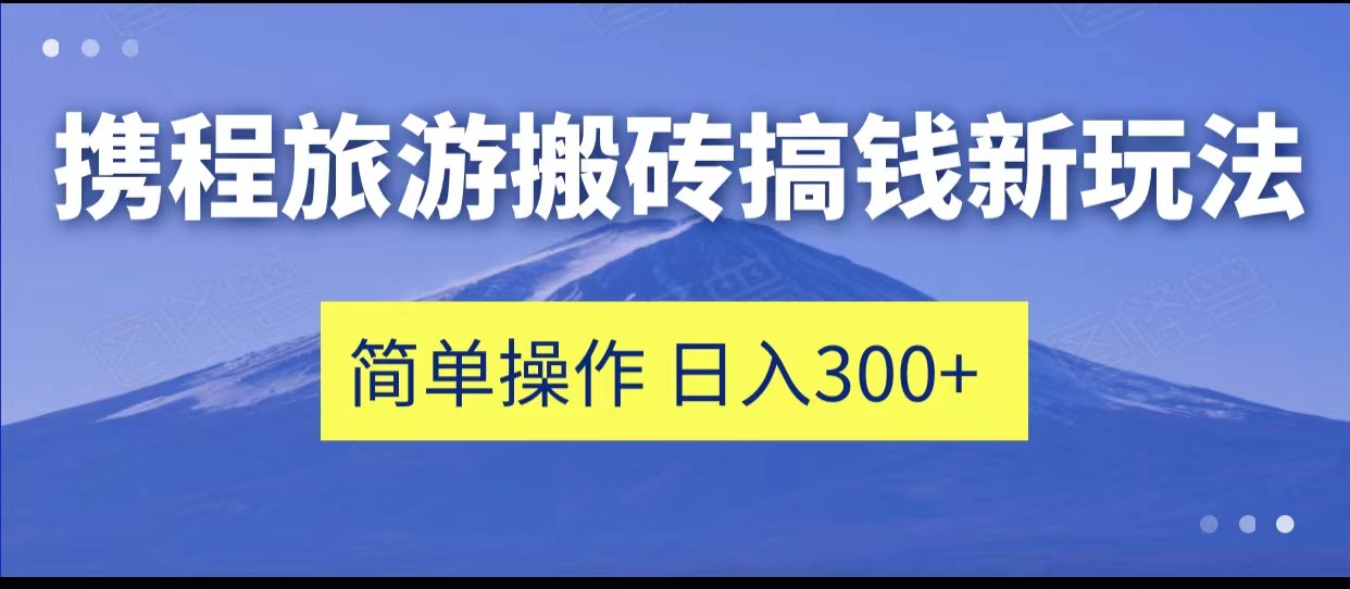 携程旅游搬砖搞钱新玩法，简单操作 单号日撸300+-大海创业网