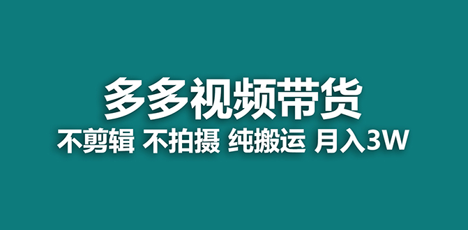 （7512期）【蓝海项目】多多视频带货，纯搬运一个月搞了5w佣金，小白也能操作【揭秘】-八一网创分享