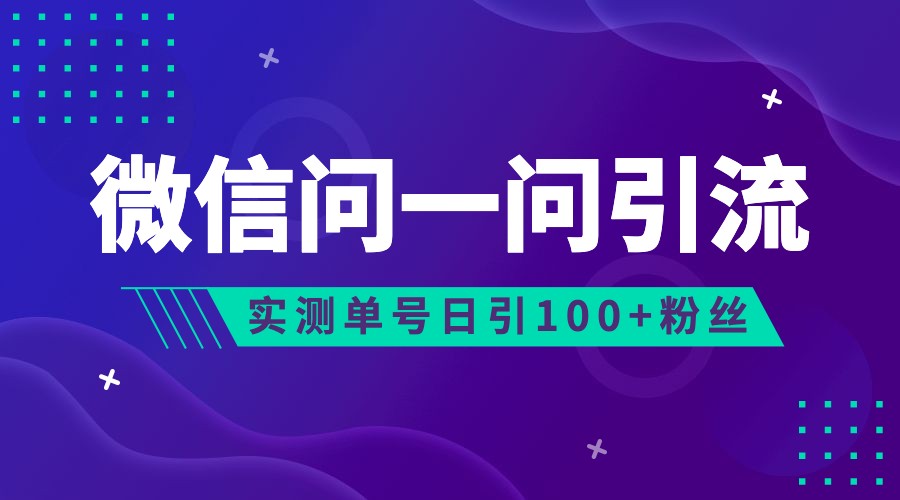 2023年最新流量风口：微信问一问，可引流到公众号及视频号，实测单号日引流100+-星云网创