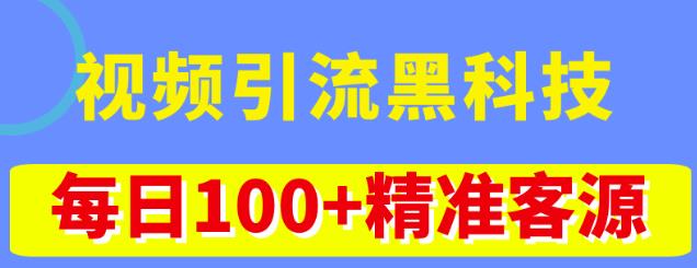 视频引流黑科技玩法，不花钱推广，视频播放量达到100万+，每日100+精准客源-花生资源网