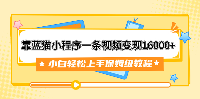 （7595期）靠蓝猫小程序一条视频变现16000+小白轻松上手保姆级教程（附166G资料素材） - 当动网创