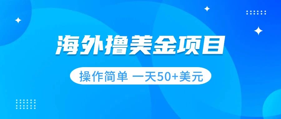 （7623期）撸美金项目 无门槛  操作简单 小白一天50+美刀-云网创