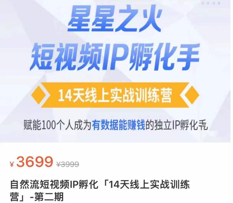 瑶瑶·自然流短视频IP孵化第二期，14天线上实战训练营，赋能100个人成为有数据能赚钱的独立IP孵化手-创享网