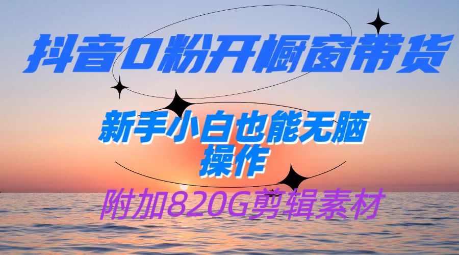 抖音0粉开橱窗带货，日入500+，新手小白也能无脑操作【附加820G剪辑资料】-有道网创