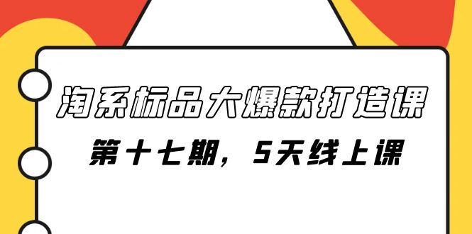 （7697期）淘系标品大爆款打造课-第十七期，5天线上课-大海创业网