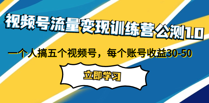 （7719期）视频号流量变现训练营公测1.0：一个人搞五个视频号，每个账号收益30-50-小禾网创