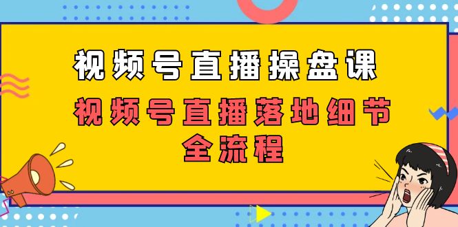 视频号直播操盘课，视频号直播落地细节全流程（27节课）-大海创业网