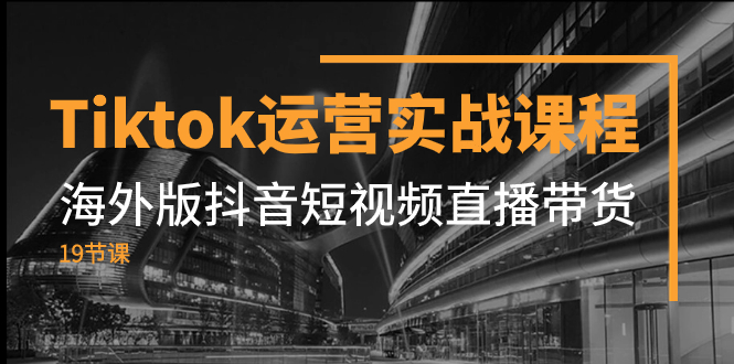 （7724期）Tiktok运营实战课程，海外版抖音短视频直播带货（19节课）-网创云