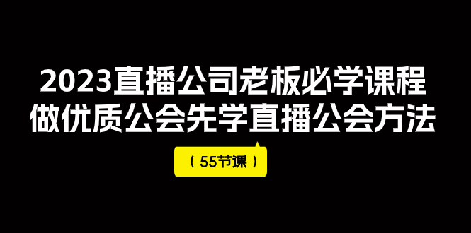 （7738期）2023直播公司老板必学课程，做优质公会先学直播公会方法（55节课）-优优云网创