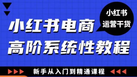 小红书电商高阶系统教程，新手从入门到精通系统课-我要项目网