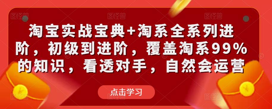 淘宝实战宝典+淘系全系列进阶，初级到进阶，覆盖淘系99%的知识，看透对手，自然会运营-有道网创