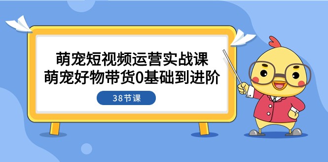 萌宠·短视频运营实战课：萌宠好物带货0基础到进阶（38节课）-创客军团