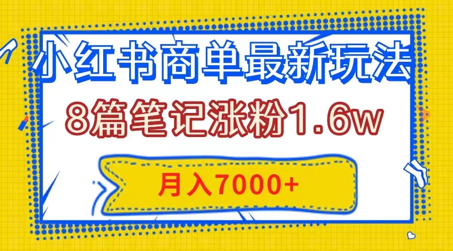 （7954期）小红书商单最新玩法，8篇笔记涨粉1.6w，几分钟一个笔记，月入7000+-星云网创