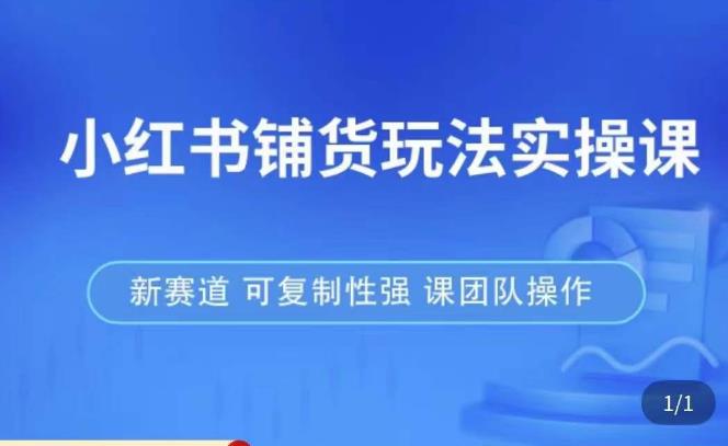 小红书铺货玩法实操课，流量大，竞争小，非常好做，新赛道，可复制性强，可团队操作-八一网创分享