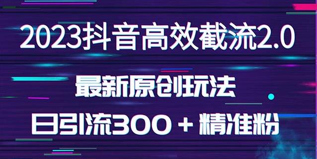 日引300＋创业粉，独家抖音高效截流2.0玩法（价值1280）-八一网创分享