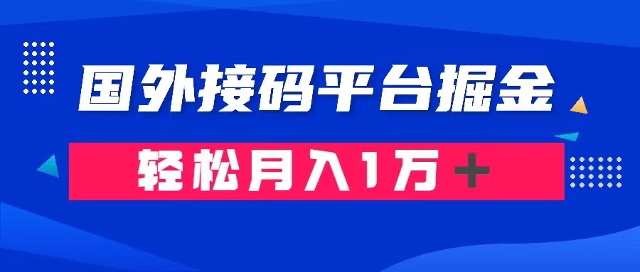 通过国外接码平台掘金： 成本1.3，利润10＋，轻松月入1万＋-花生资源网