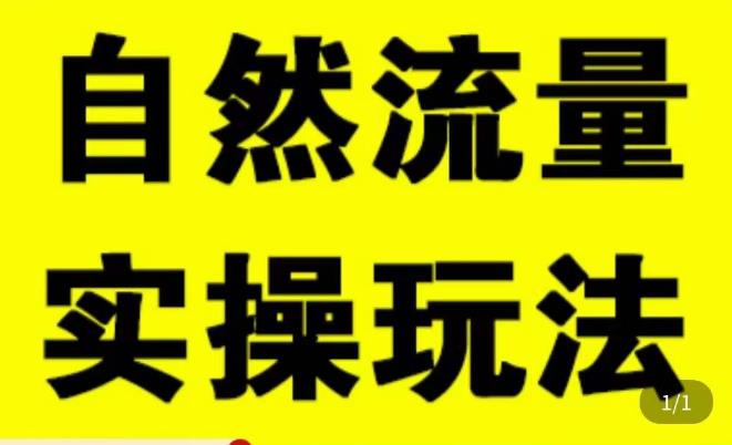 拼多多自然流量天花板，拼多多自然流的实操玩法，自然流量是怎么来的，如何开车带来自然流等知识清迈曼芭椰创赚-副业项目创业网清迈曼芭椰