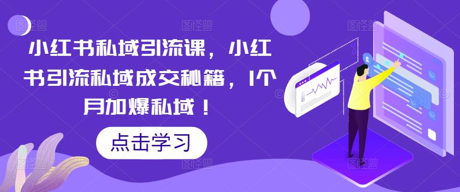 小红书私域引流课，小红书引流私域成交秘籍，1个月加爆私域！ - 当动网创