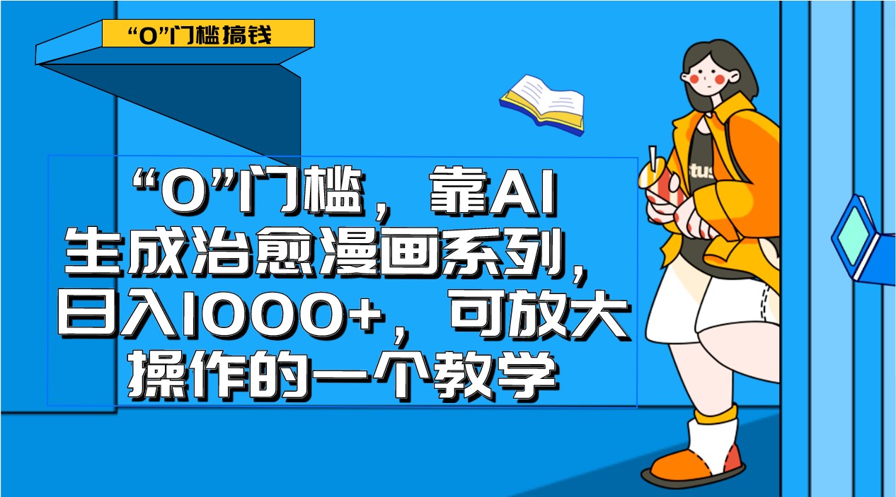 0门槛，靠AI生成治愈漫画系列，日入1000+，可放大操作的一个教学-优优云网创