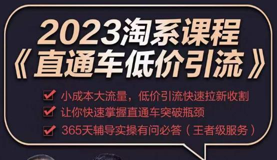 2023直通车低价引流玩法课程，小成本大流量，低价引流快速拉新收割，让你快速掌握直通车突破瓶颈-副创网