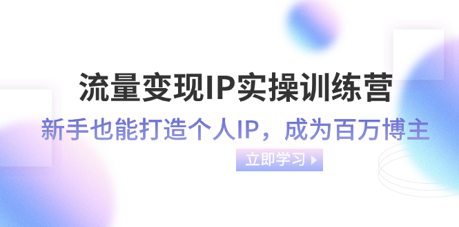 （8134期）流量变现-IP实操训练营：新手也能打造个人IP，成为百万 博主（46节课）-八一网创分享