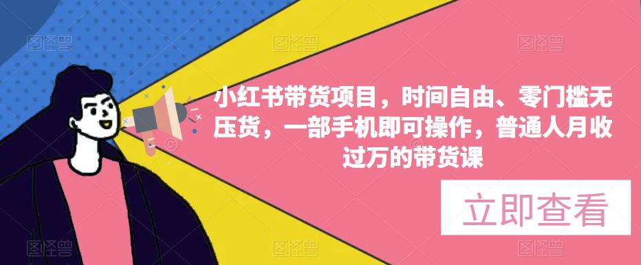 小红书带货项目，时间自由、零门槛无压货，一部手机即可操作，普通人月收过万的带货课-云网创