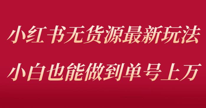 小红书无货源最新螺旋起号玩法，电商小白也能做到单号上万（价值3980元）-枫客网创