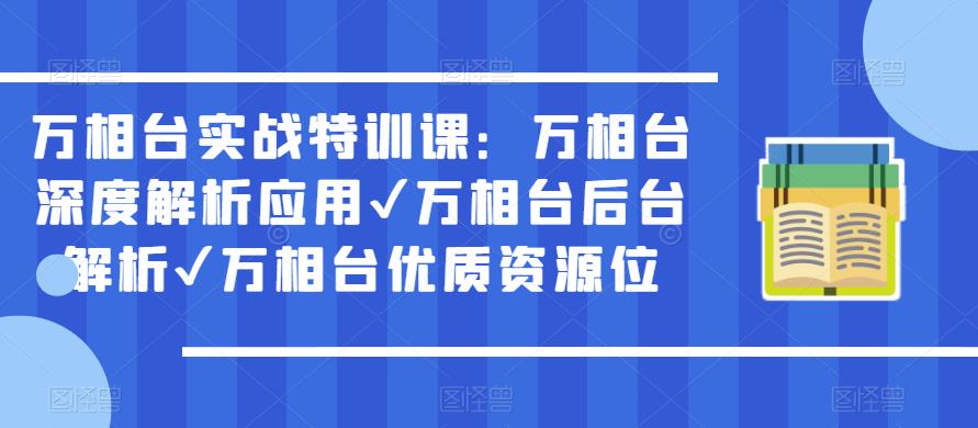 万相台实战特训课：万相台深度解析应用✔万相台后台解析✔万相台优质资源位-有道网创