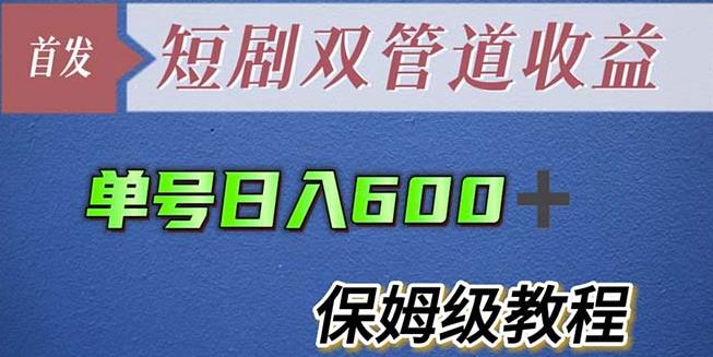 单号日入600+最新短剧双管道收益【详细教程】【揭秘】-大海创业网