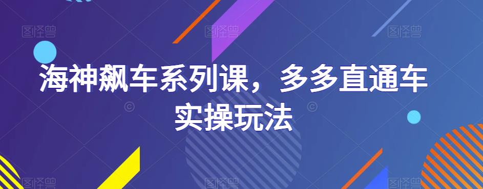 海神飙车系列课，多多直通车实操玩法-花生资源网