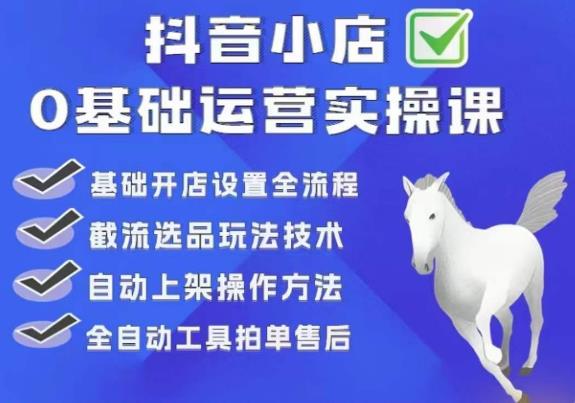 白马电商·0基础抖店运营实操课，基础开店设置全流程，截流选品玩法技术-星云网创