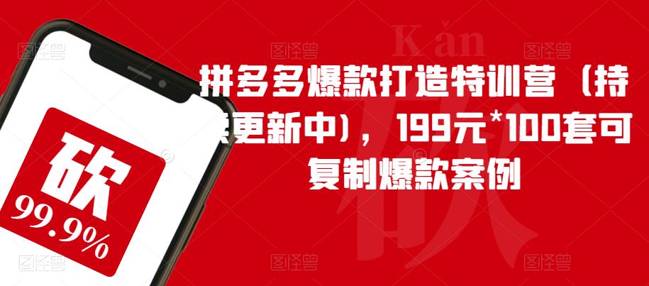 拼多多爆款打造特训营（持续更新中)，199元*100套可复制爆款案例-优优云网创