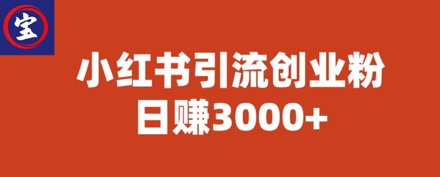 宝哥小红书引流创业粉，日赚3000+【揭秘】-易创网