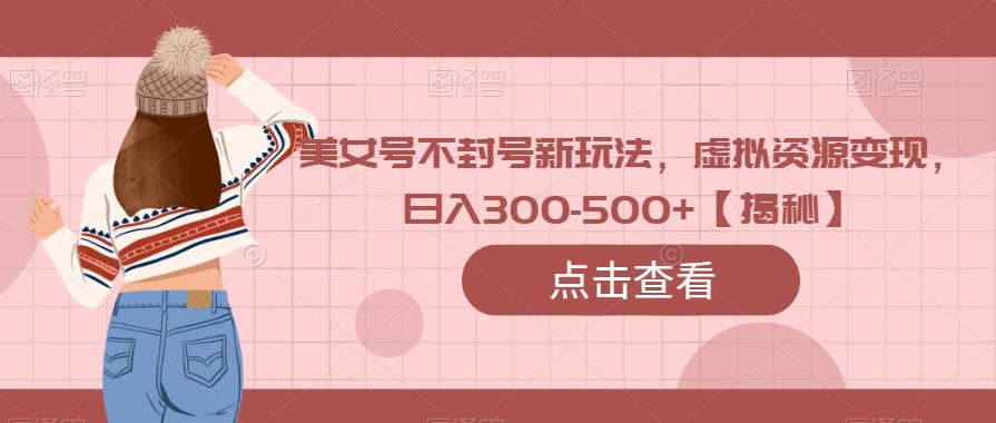 美女号不封号新玩法，虚拟资源变现，日入300-500+【揭秘】-枫客网创