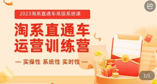 冠东·2023淘系直通车高级系统课，​实操性，系统性，实时性，直通车完整体系教学-八度网创