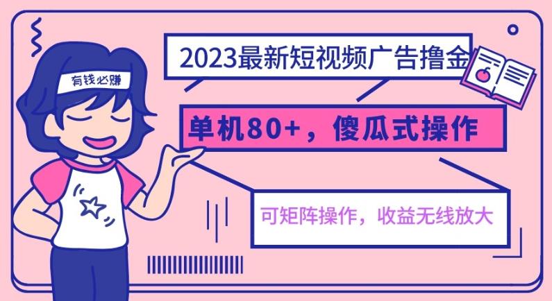 2023最新玩法短视频广告撸金，单机收益80+，可矩阵，傻瓜式操作，小白可上手【揭秘】-大海创业网