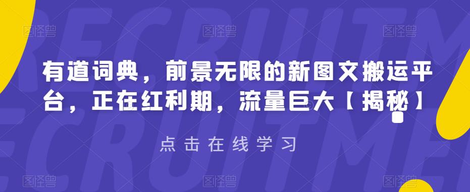 有道词典，前景无限的新图文搬运平台，正在红利期，流量巨大【揭秘】-枫客网创