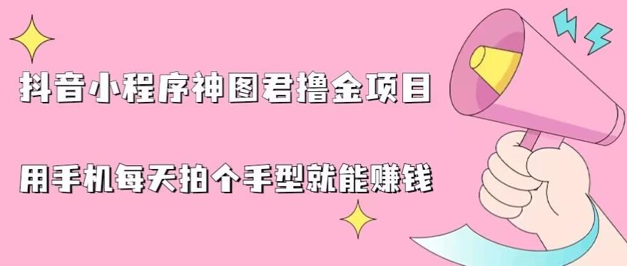 抖音小程序神图君撸金项目，用手机每天拍个手型挂载一下小程序就能赚钱【揭秘】-枫客网创