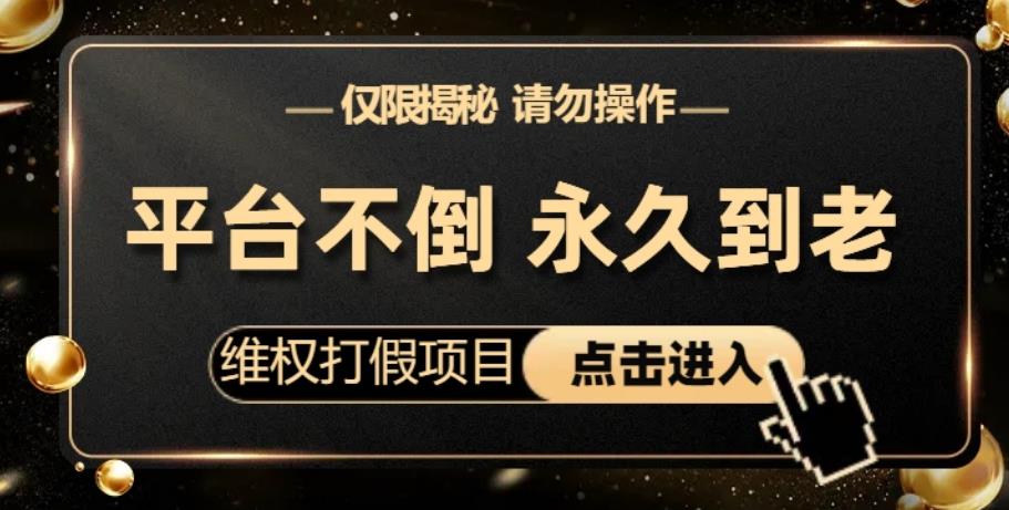 维权打假项目，电商平台不倒，项目长久到老，零投入，高回报，日入1000+（仅揭秘，勿操作）-小禾网创