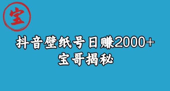 宝哥抖音壁纸号日赚2000+，不需要真人露脸就能操作【揭秘】-诺贝网创