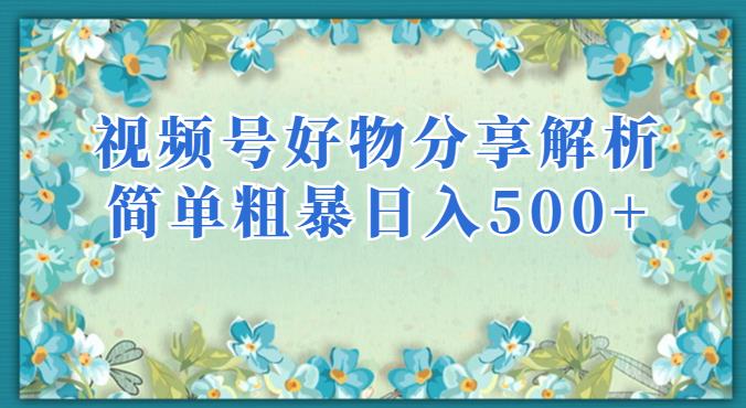 视频号好物分享解析，简单粗暴可以批量方大的项目【揭秘】-优优云网创