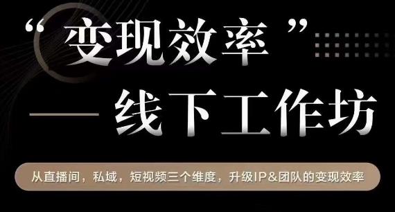 变现效率线下工作坊，从‮播直‬间、私域、‮视短‬频‮个三‬维度，升级IP和团队变现效率清迈曼芭椰创赚-副业项目创业网清迈曼芭椰