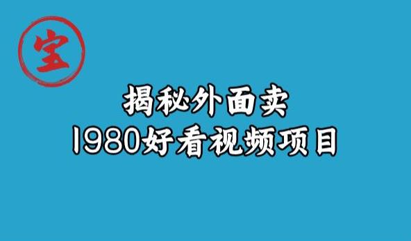 宝哥揭秘外面卖1980好看视频项目，投入时间少，操作难度低-花生资源网