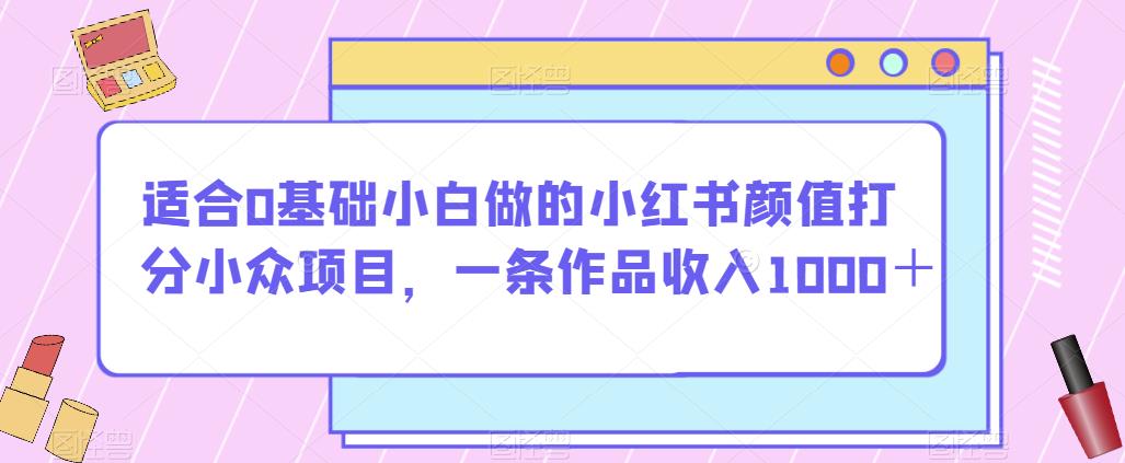 适合0基础小白做的小红书颜值打分小众项目，一条作品收入1000＋【揭秘】-枫客网创