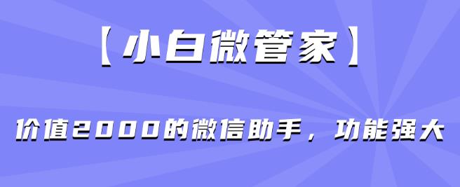 【小白微管家】价值2000的微信助手，功能强大-优优云网创