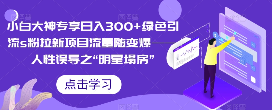 小白大神专享日入300+绿色引流s粉拉新项目流量随变爆——人性误导之“明星塌房”-深鱼云创