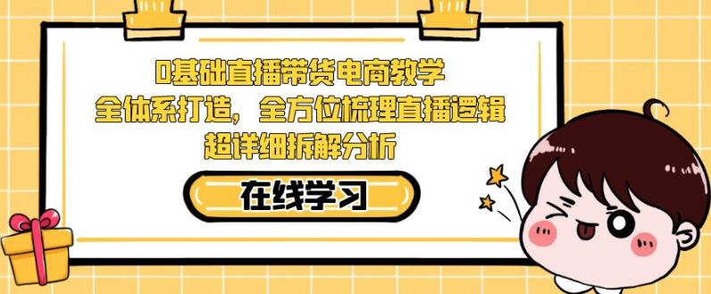 零基础直播带货电商教学，全方位梳理直播逻辑，超详细拆解分析-小禾网创