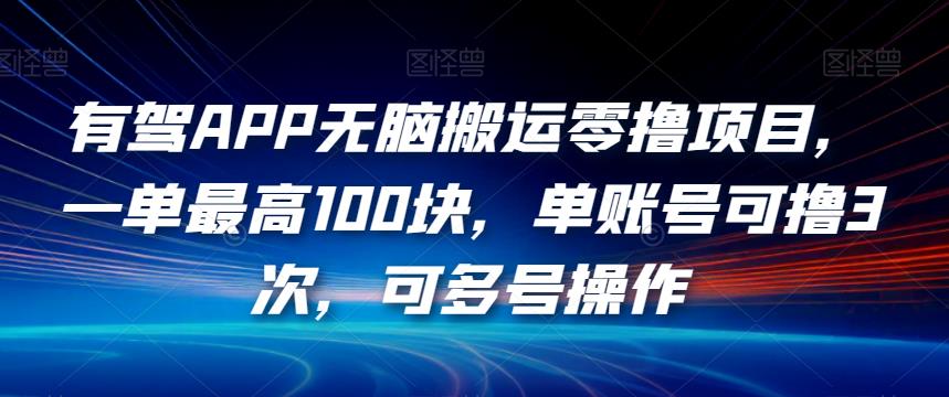 有驾APP无脑搬运零撸项目，一单最高100块，单账号可撸3次，可多号操作【揭秘】-创享网